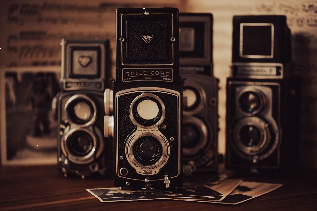 Collection of vintage cameras